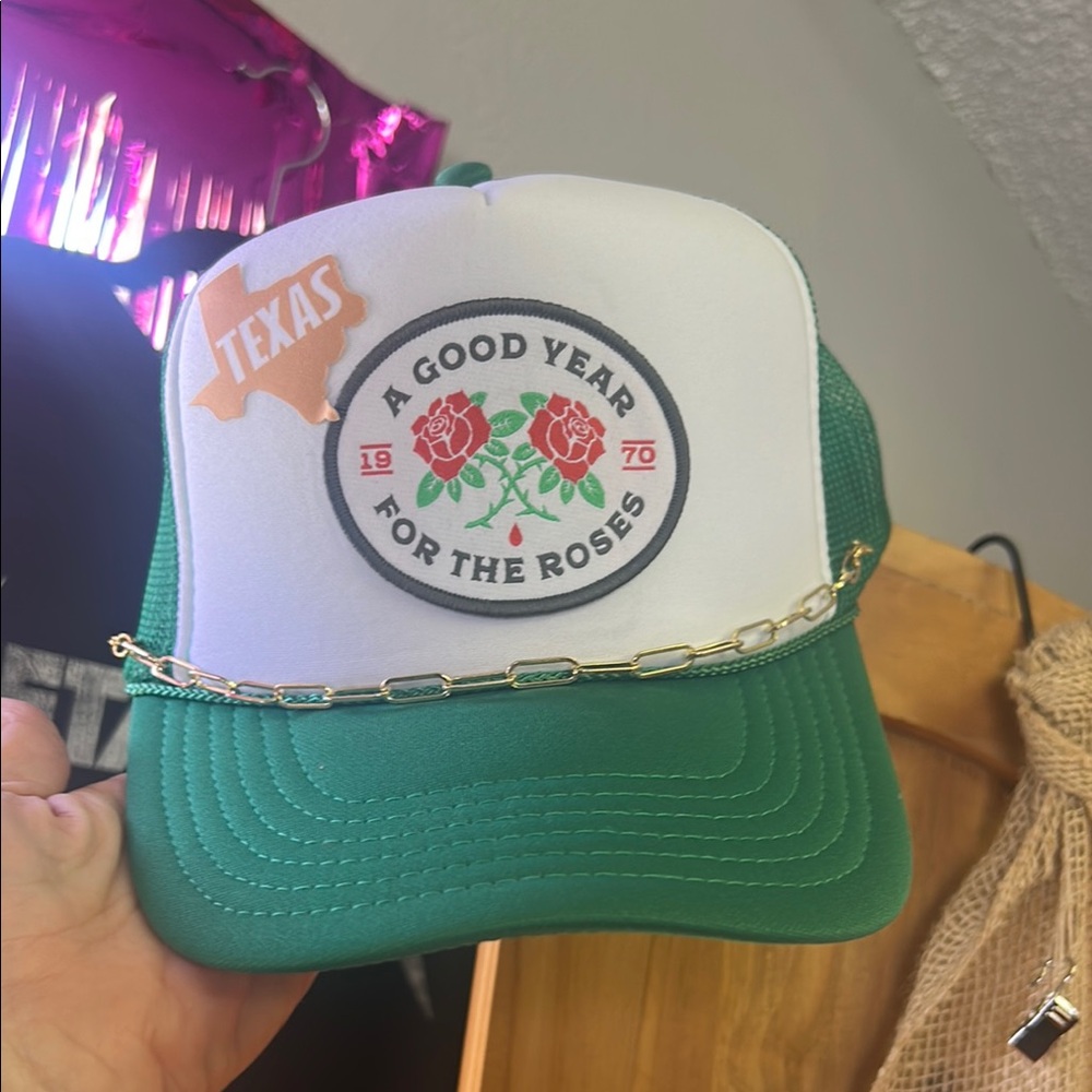 OTTO Green and White Trucker Hat with Adjustable Snapback